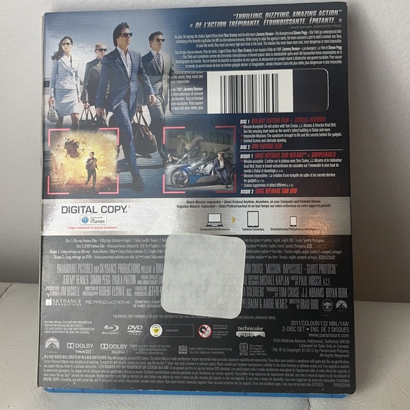 DVD BLU-RAY GHOST PROTOCOL-MISSION IMPOSSIBLE - Picture 3 of 5